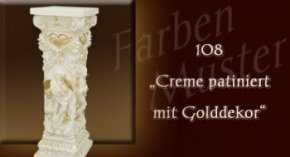 Farben Muster - Säulen Normal: 108 - Creme Patiniert mit Golddekor