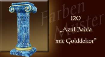 Farben Muster - Säulen Marmor Optik: 120 - Azul Bahia mit Golddekor