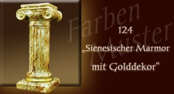 Farben Muster - Säulen Marmor Optik: 124 - Sienesischer Marmor mit Golddekor