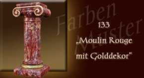 Farben Muster - Säulen Marmor Optik: 133 - Moulin Rouge mit Golddekor