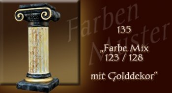 Farben Muster - Säulen Marmor Optik: 135 - Farben Mix mit Golddekor