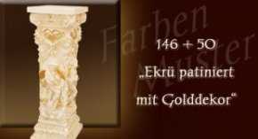 Farben Muster - Säulen Normal: 146 + 50 - Ekrü Patiniert mit Golddekor