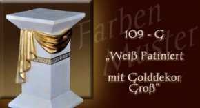 Farben Muster - Versace groß Normal: 109 G - Weiß Patiniert mit Golddekor Groß