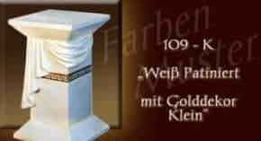 Farben Muster - Versace groß Normal: 109 K - Weiß Patiniert mit Golddekor Klein