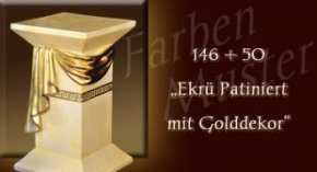 Farben Muster - Versace groß Normal: 146 + 50 - Ekrü Patiniert mit Golddekor