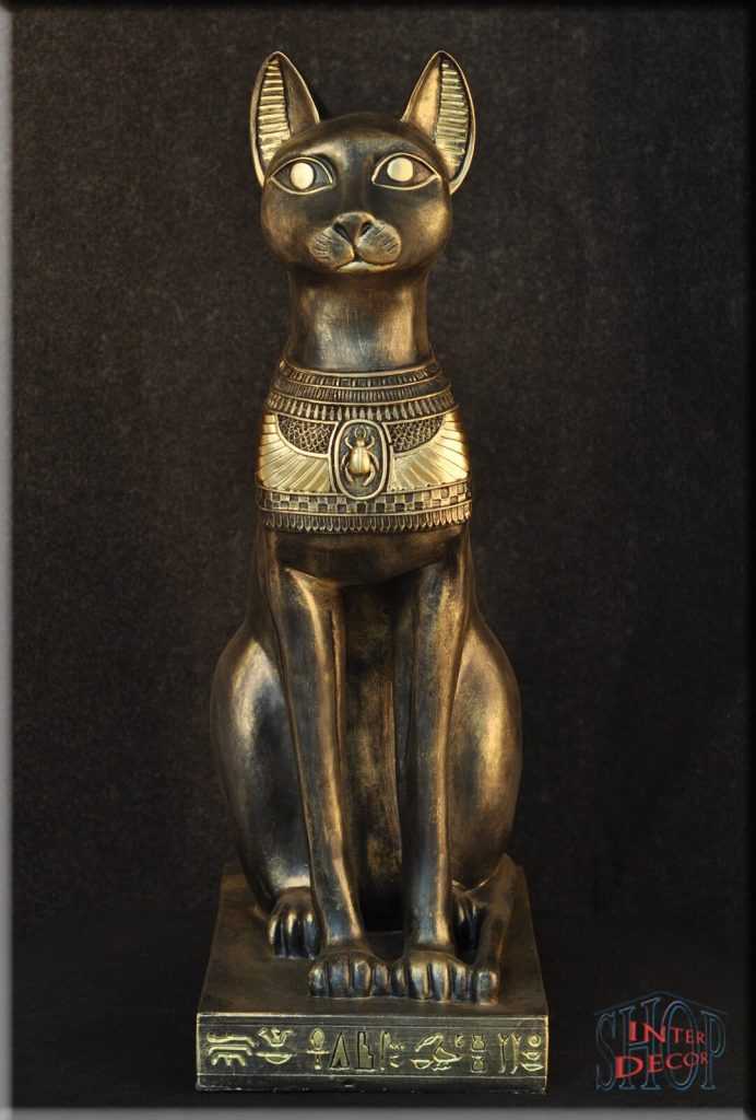 Sandstein Ägyptische Katze Statue Figur Sculpt Handgefertigte Garten Deko 