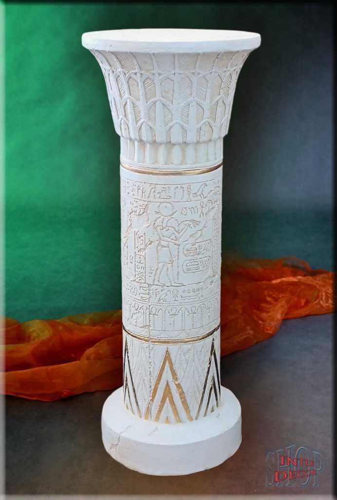 Säule antik Höhe100 weiß mit Gold  Säulen Blumensäule Dekosäule Sockel Nr.11 