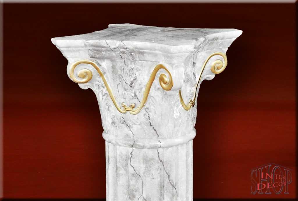Medusa Säule: Römische Säulen, Marmor Ständer, Antik Figur