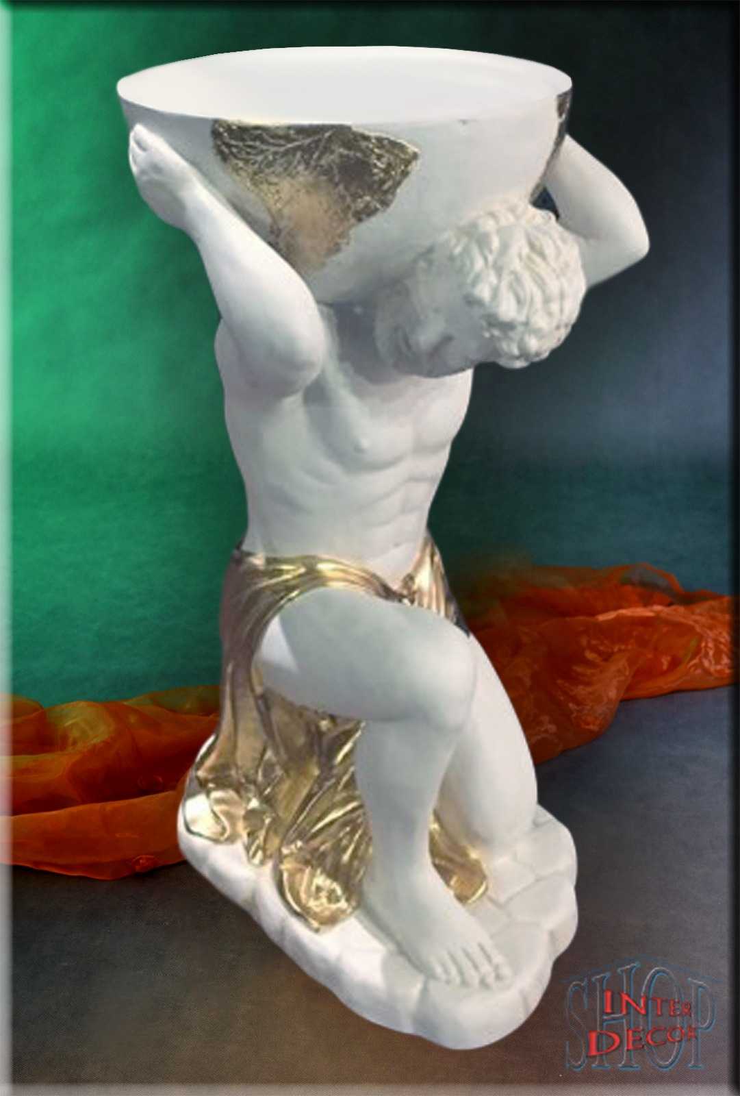 Obstschale Schale Atlas Welt Globus Skulptur Figur Globusbar Artefakt Aufsatz Antik Barock Ablage Mäander Griechische Römische Ägyptische Französische Dekoration Mythologie