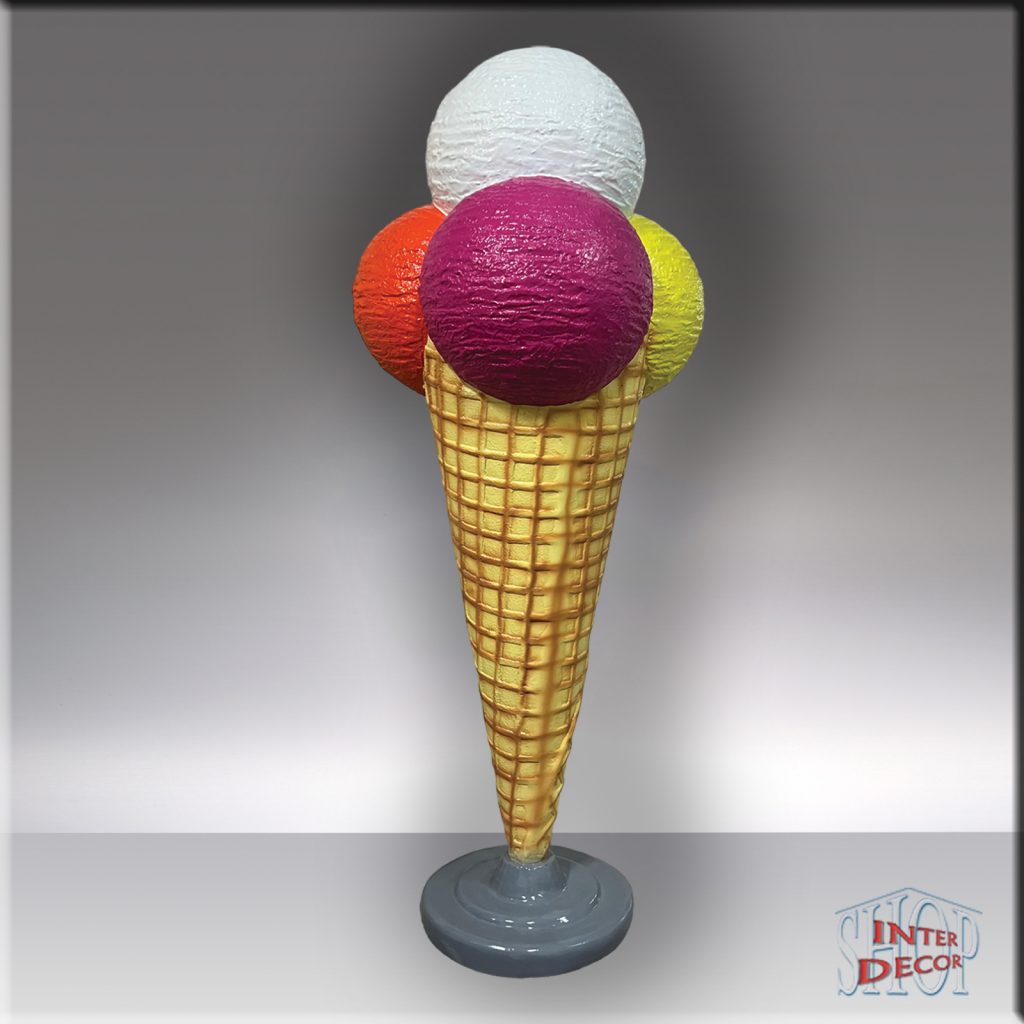 Eistüte-Werbefigur-Deko-Werbung-Eisdiele-Handgefertigte-Eishörnchen