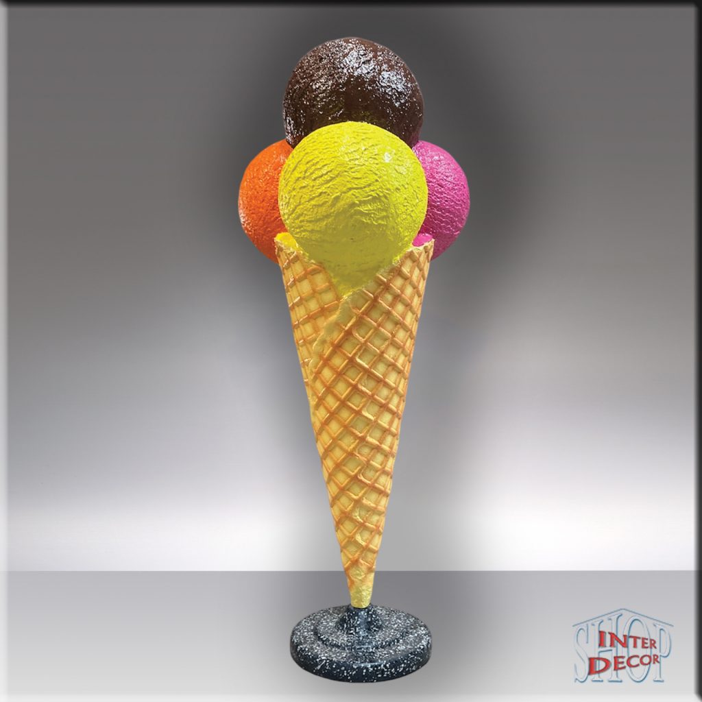 Eistüte-Werbefigur-XL-Deko-Werbung-Eisdiele-Handgefertigte-Eishörnchen