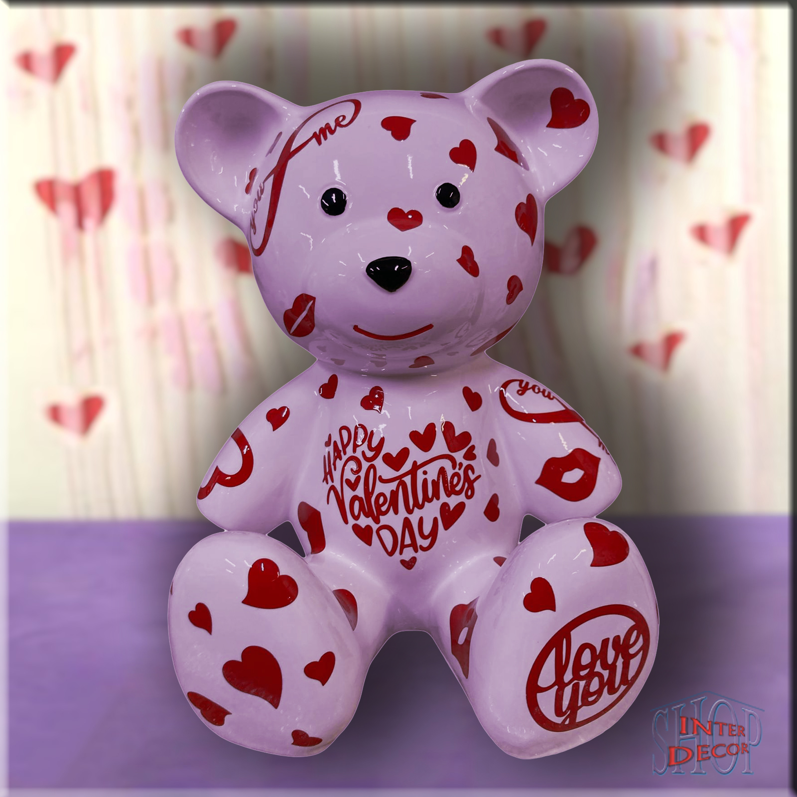 teddybär-geschenk-valentinstag-lila-design-dekofigur