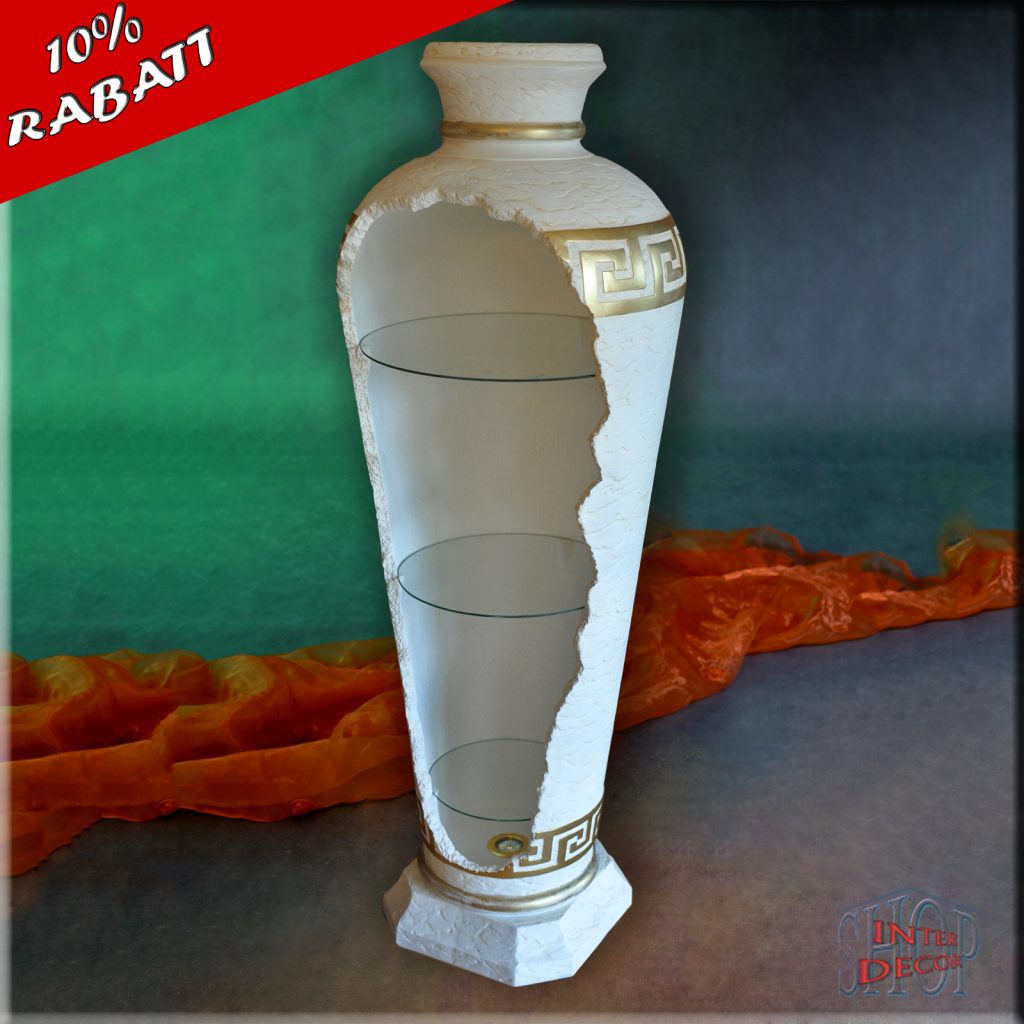 Vitrine-Regal-Amphore-Antik-Bar-mit Beleuchtung-mit Licht-Schrank-Amphoren Regal-Vase-Rabatt-Sonderpreis-Angebot-Günstiger-Billiger