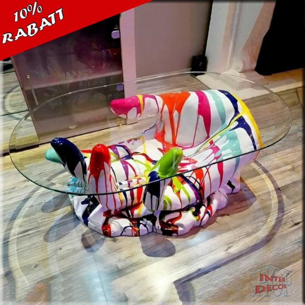 Couchtisch-Glastisch–Einzigartige Lackierung–Kunstharz–Modern–Elegant-Rabatt-Sonderpreis-Angebot-Günstiger-Billiger