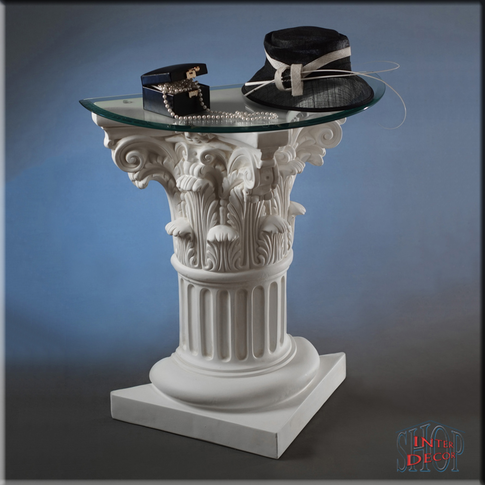 Beistelltisch-Tisch-Glastisch-Blumentisch-Kaffeetisch-Telefontisch-Antik-Wohnzimmertisch