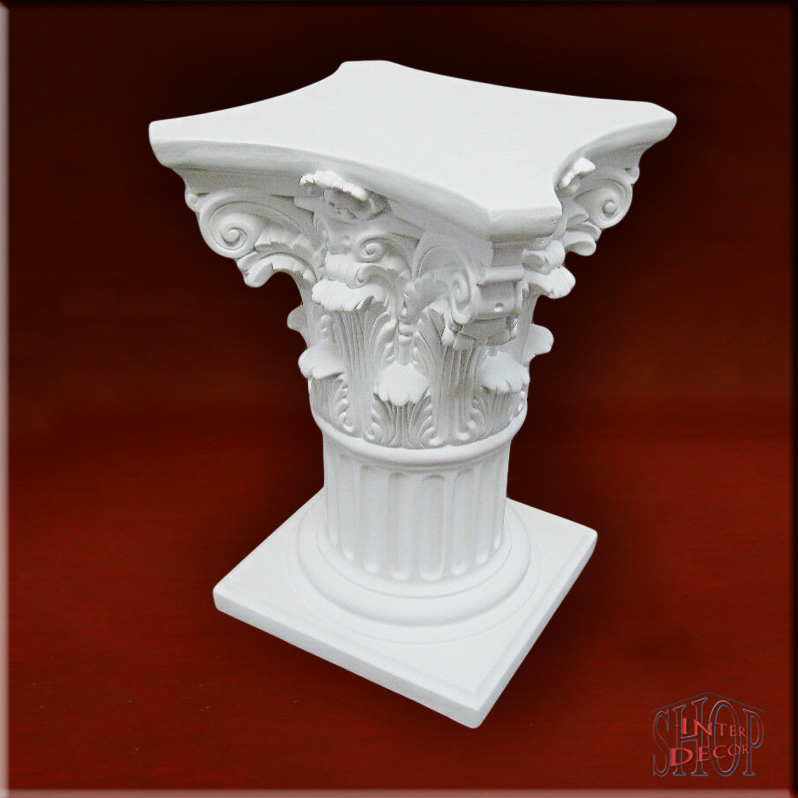 Griechische-Blumensäule-Weiß-Podest