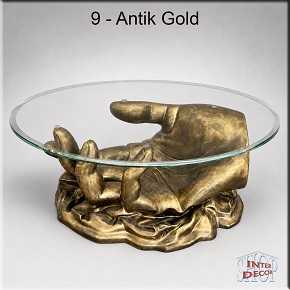 Glastisch Couchtisch mit Antik-Lackierung - Farben Muster - Antik Gold