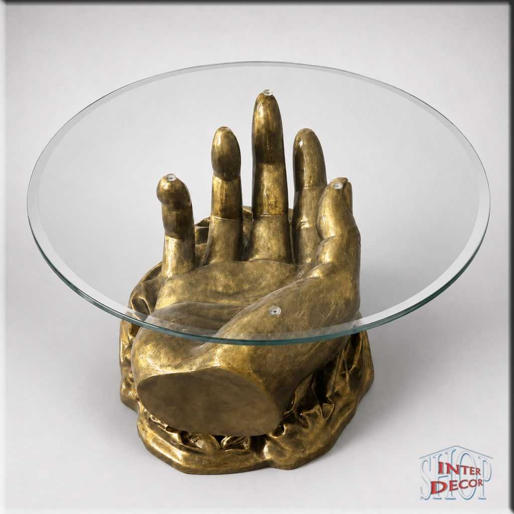 Design-Couchtisch-mit-Glasplatte-Antik-Gold