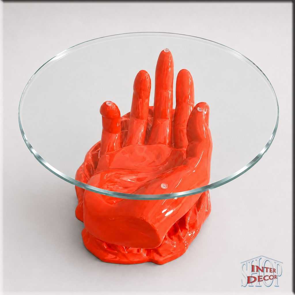 Handgefertigter-Couchtisch-mit-Glasplatte-Farbe-Orange