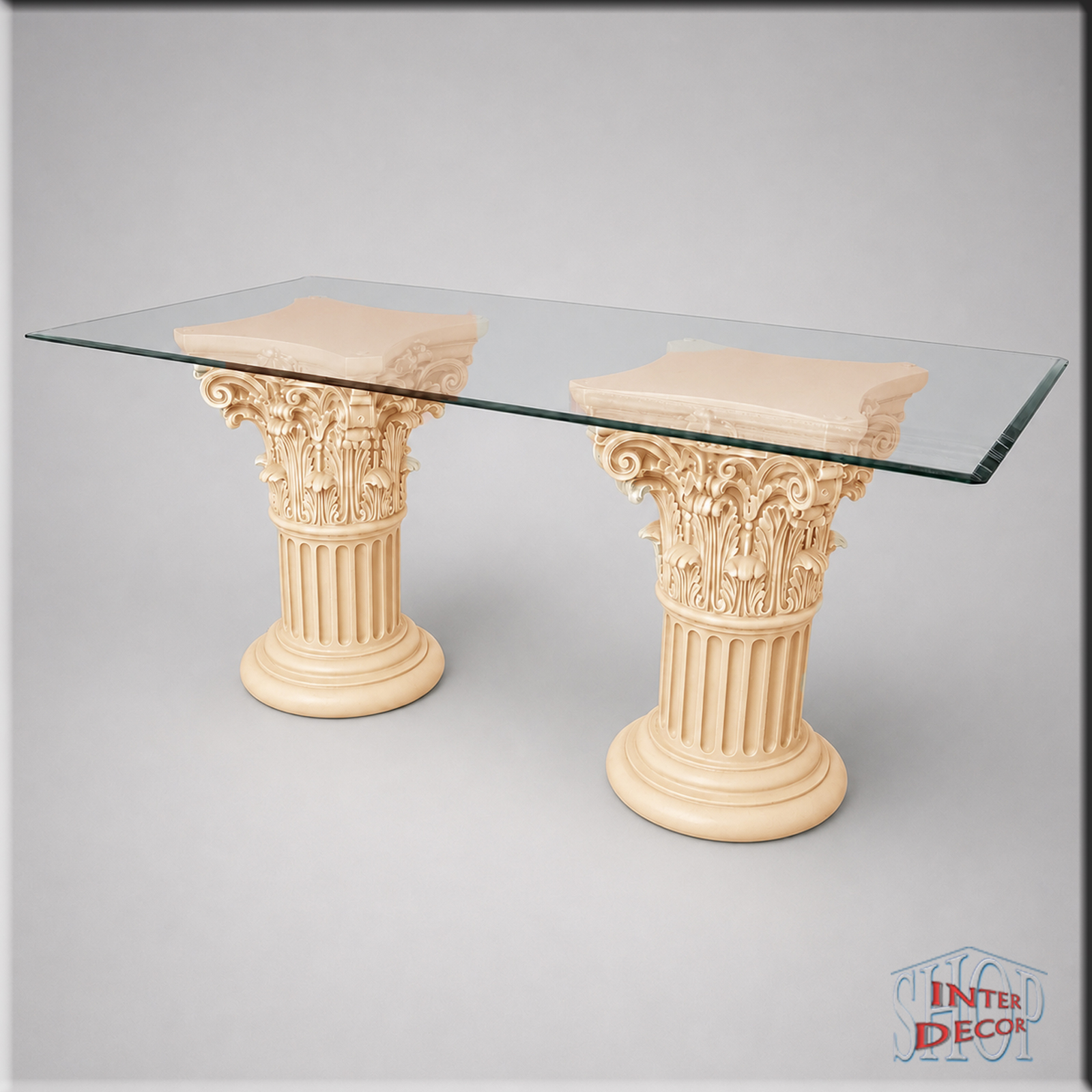 handbemalter-griechischer-esstisch-mit-zwei-säulen-beige