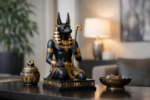 Anubis Statue als Dekoration richtig inszenieren