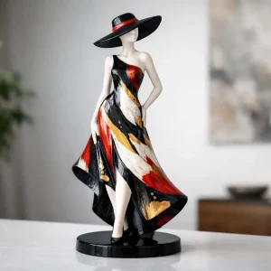 Handbemalte Kunstharz-Skulptur mit Stilwirkung
