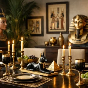Ägyptische Esszimmerdekoration gestalten mit Stil