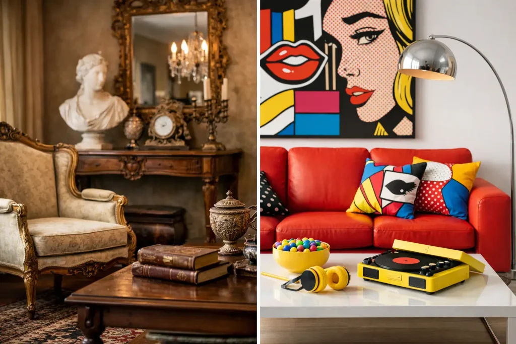 Antike oder Pop Art Einrichtung wählen