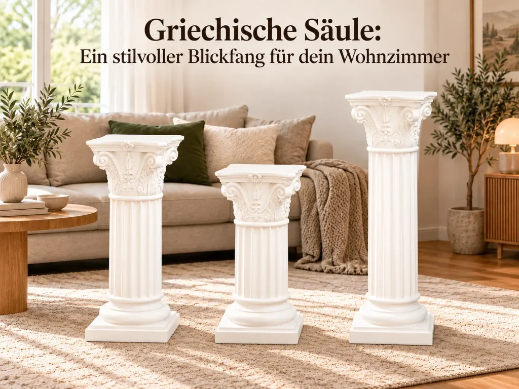 Griechische Säule als Blickfang fürs Wohnzimmer
