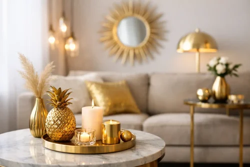 Leitfaden für goldene Wohnakzente zuhause