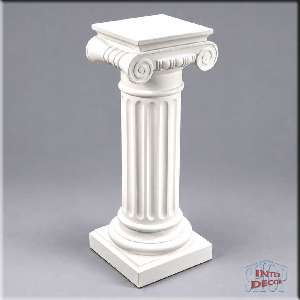 Griechische-Blumensäule-aus-Stuckgips-Antik-Weiß