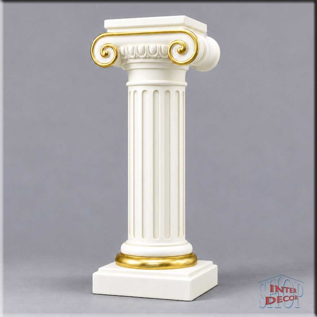 Griechische-Säule-Modell-1044-G-Weiß-mit-Golddekor