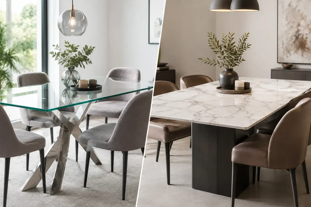 Esstisch Glas oder Marmoroptik – was passt besser?
